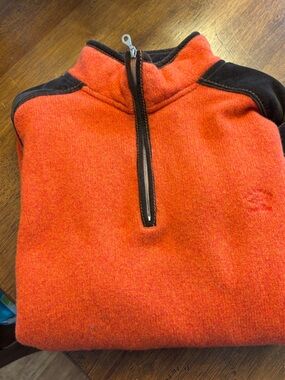 Paul & Shark yachting wool Men's Orange Half-Zip Sweater size large